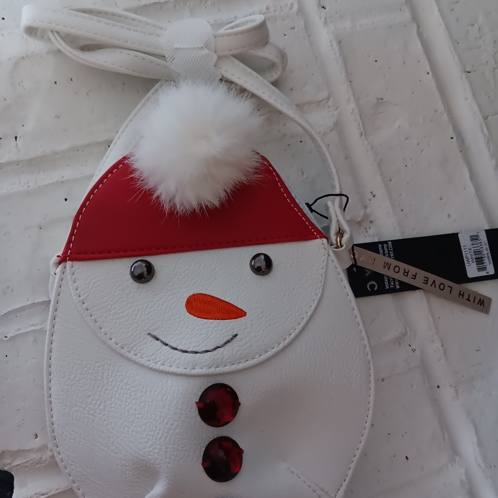 Snowman Crossbody Bag with Red Hat